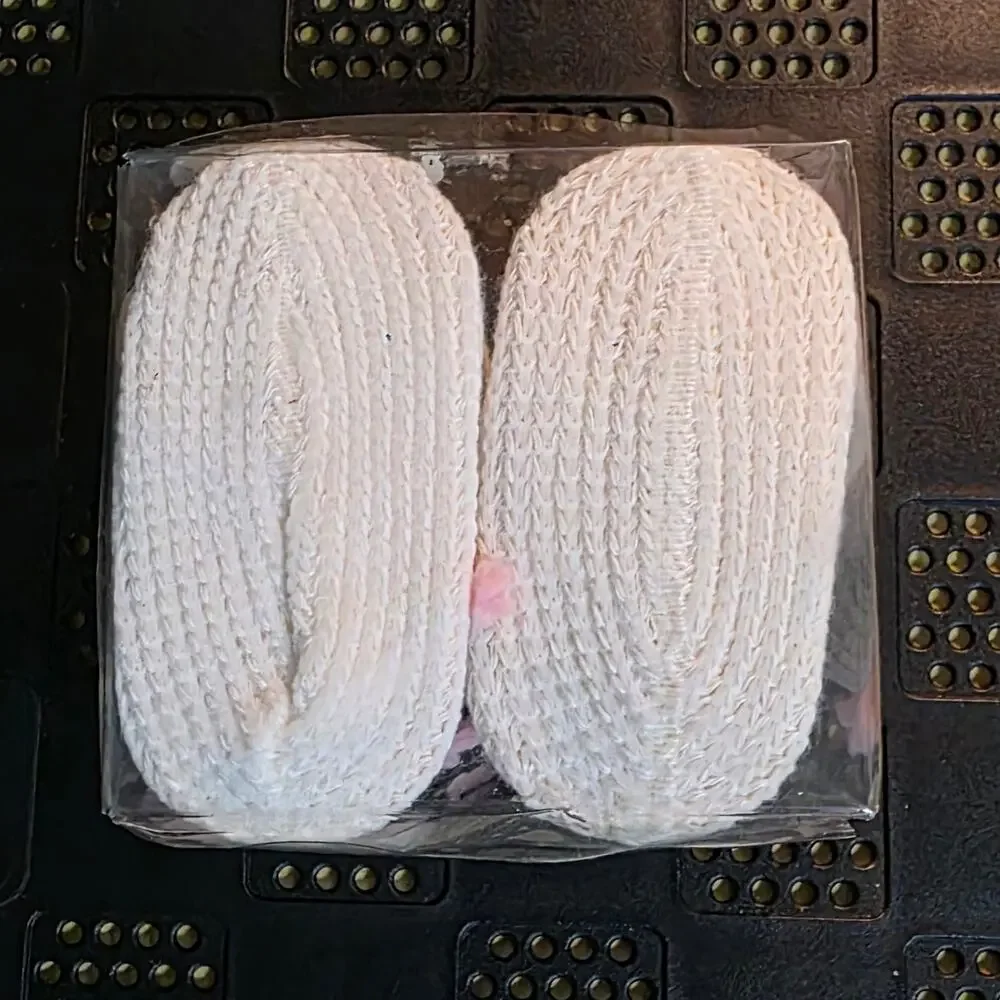 Vintage Baby Booties Crocheted pink and white NWT